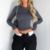 Dames Longsleeve slim T-shirt VOORJAARS SALE! OP = OP